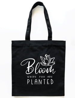 Canvas Tote Bag for Plant Lovers - Bloom Where You Are Planted3