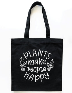 Canvas Tote Bag for Plant Lovers - Plants Make People Happy2