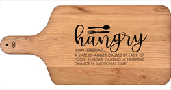Cutting Board with Full Handle in Solid Wood - Hangry