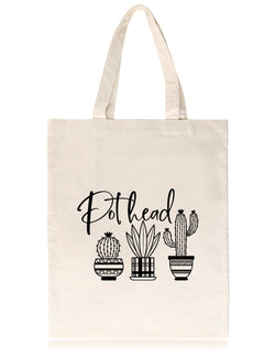 Canvas Tote Bag for Plant Lovers - Pot Head