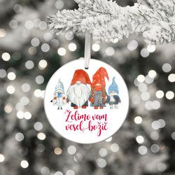 Slovenian Ceramic Christmas Ornament - Gnome Family